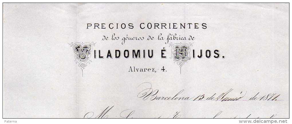 1030   Carta Entera  Barcelona 1871 - Cartas & Documentos