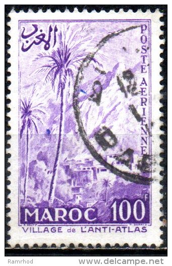 FRENCH MOROCCO 1955 Air - Village In The Anti Atlas - 100f. - Violet FU - Aéreo