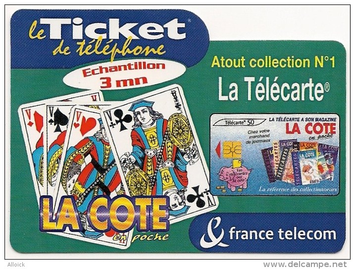 Tickets PR103  à  PR106  -  NEUFS   -    La Côte En Poche  -  Atout Collection  -   Echantillons 3mn  -   RARE - FT