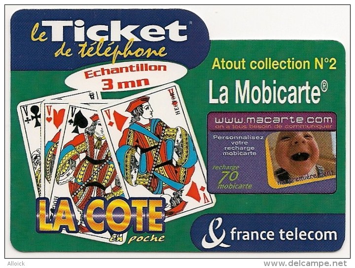 Tickets PR103  à  PR106  -  NEUFS   -    La Côte En Poche  -  Atout Collection  -   Echantillons 3mn  -   RARE - FT