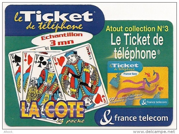 Tickets PR103  à  PR106  -  NEUFS   -    La Côte En Poche  -  Atout Collection  -   Echantillons 3mn  -   RARE - Tickets FT