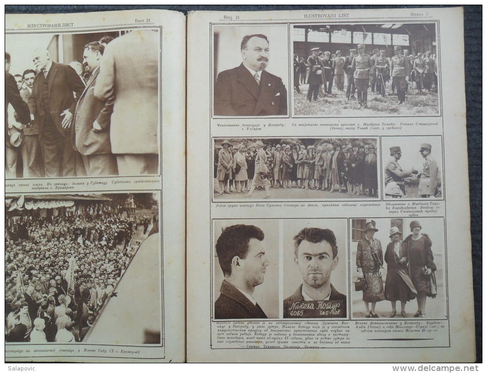 ILUSTROVANI LIST, MIODRAG TOMI&#262; KOMANDANT AERODROMA BEOGRAD  1928  KRALJEVINA SHS  4 SCANS - Magazines