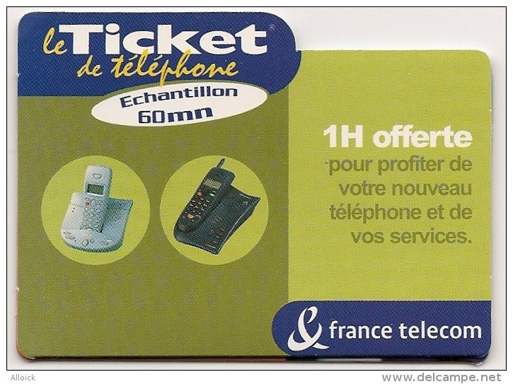 Ticket PR112A -  NEUF   -    1 HEURE  Offerte   -      Echantillon 60mn  - Ticket Avec 4 Volets ! - FT