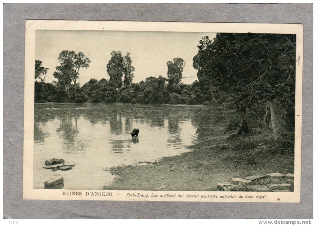 43715  Cambogia,  Ruines D"Angkor -  Srah Srang  - Lac Artificiel  Qui  Servait  Peut-etre Autrefois De Bain , VG 1927 - Cambogia