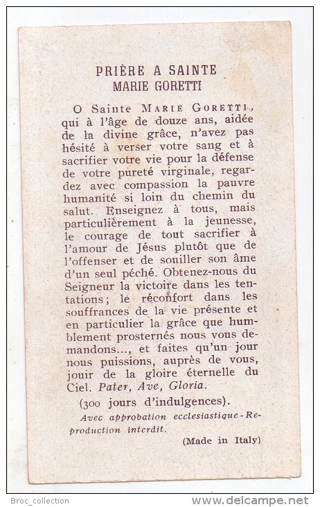 Image Pieuse Sainte Marie Goretti, Santa Maria Goretti, Corinaldo, Le Ferriere Di Conca, Scan Recto-verso - Images Religieuses