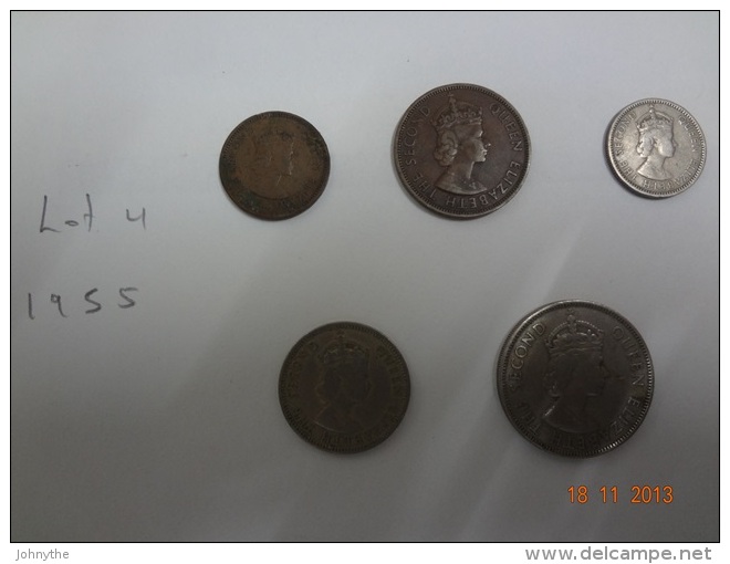 Cyprus 1955 5 Coins Set Used Lot 4 - Cyprus