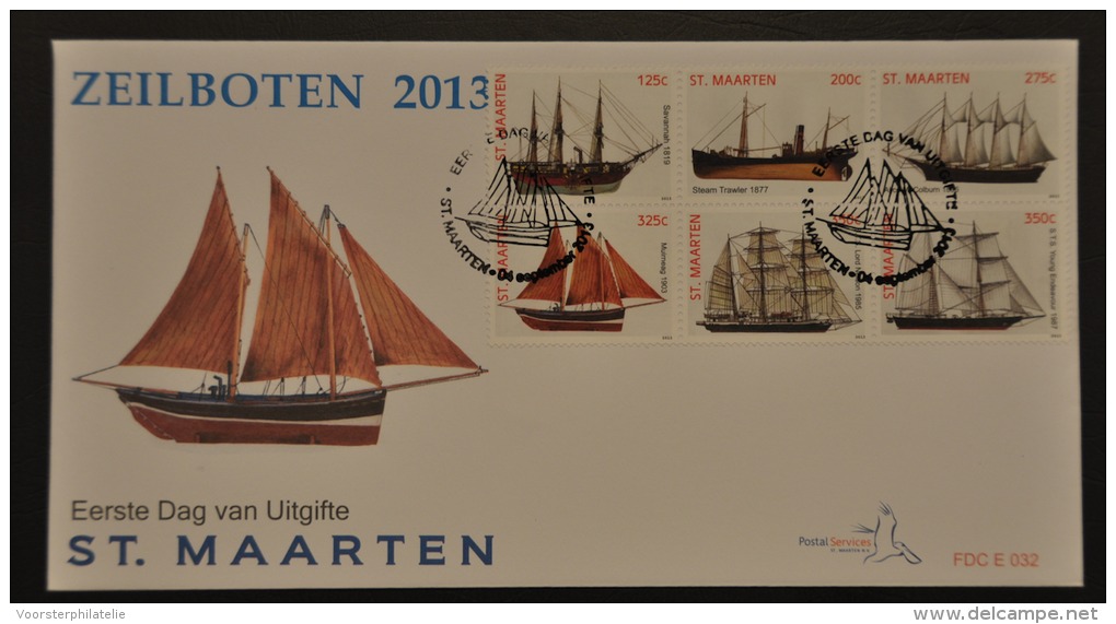 SINT MAARTEN ++ 2013 FDC E 032 SAILING SHIPS ZEILSCHEPEN BLANK BLANCO - Curaçao, Antilles Neérlandaises, Aruba