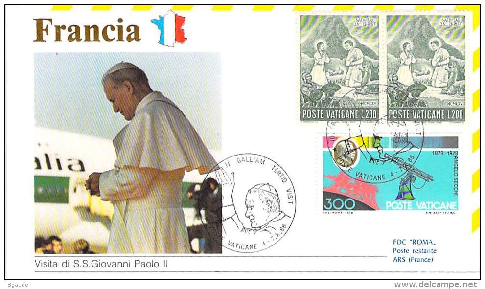 RELIGION CATHOLIQUE VOYAGE  PAPE  JEAN PAUL II   Pope John Paul II Papst Johannes Paul II  PAPA Jonas Paulius II - Cartas & Documentos