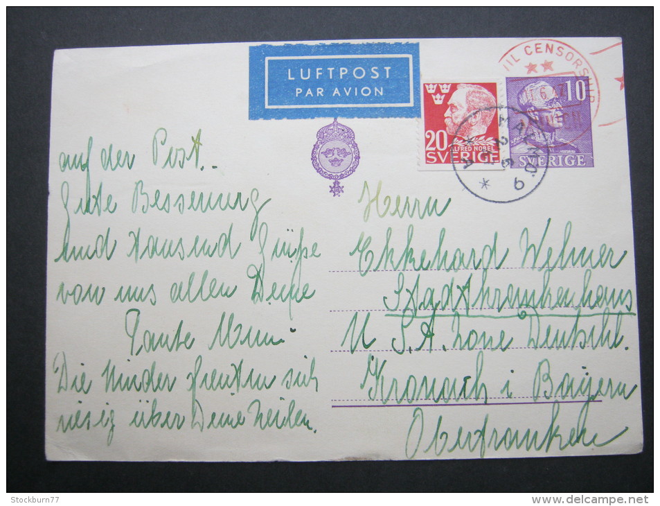 1947, Luftpostkarte Nach Deutschland - Lettres & Documents