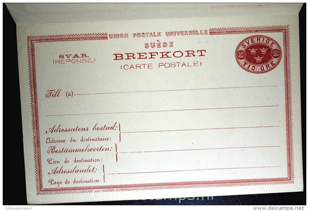 Sweden Postcard Mi Nr P 15 Svaret Betaldt,complete Set,  Cancelled Bruxelles Belgium - Enteros Postales