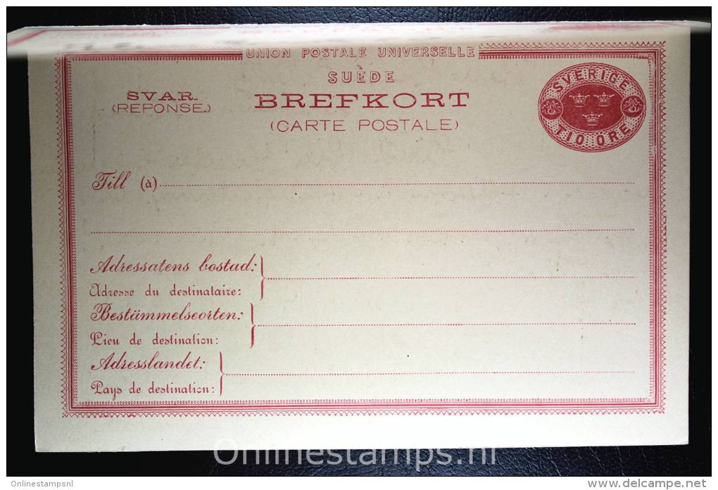 Sweden Postcard Mi Nr P 15 Svaret Betaldt,complete Set,  Cancelled , Sala To Dresden Germany - Postwaardestukken