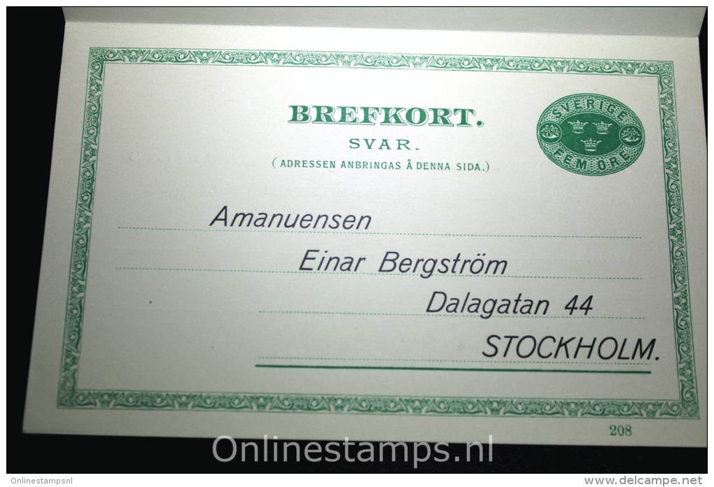 Sweden Postcard Mi Nr P 26 Svaret Betaldt Used Complete Set, Private Preprinted - Entiers Postaux