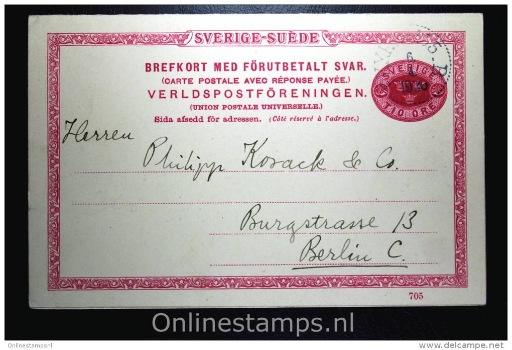 Sweden Postcard Mi Nr P 27 Svaret Betaldt Used Complete Set - Entiers Postaux