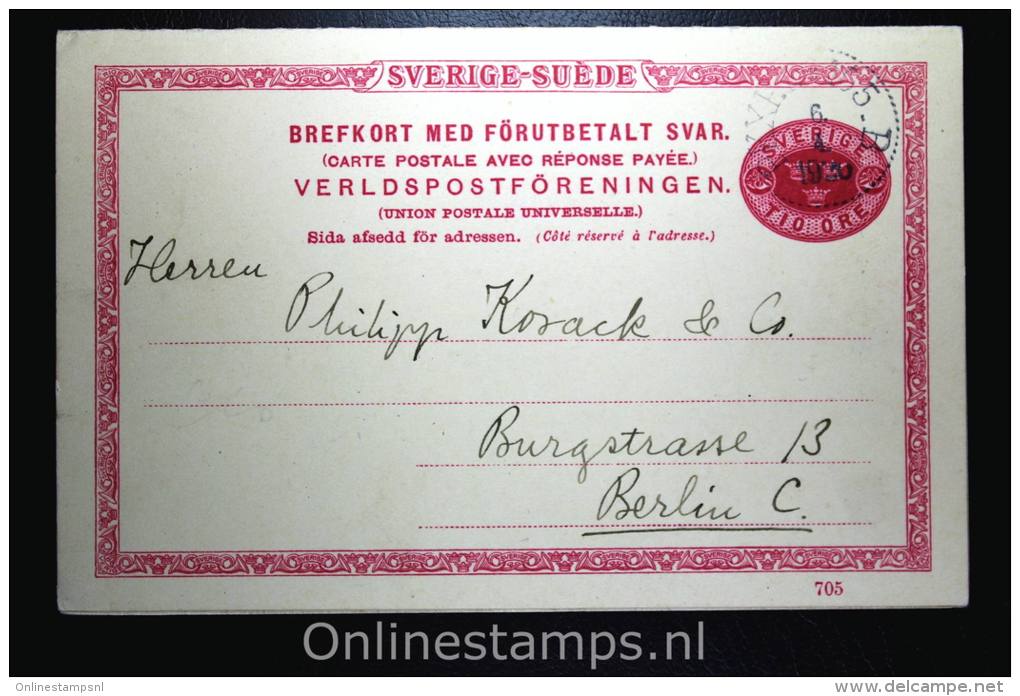 Sweden Postcard Mi Nr P 27 Svaret Betaldt Used Complete Set - Postal Stationery