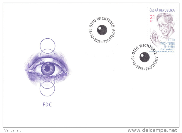 Czech Republic 2013 - 100 Years From Birth Inventor Of Contact Lenses O.Wichterle, FDC - FDC