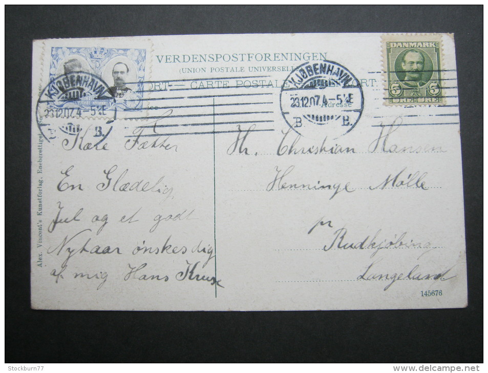 1907, Vignette Auf Karte - Lettres & Documents