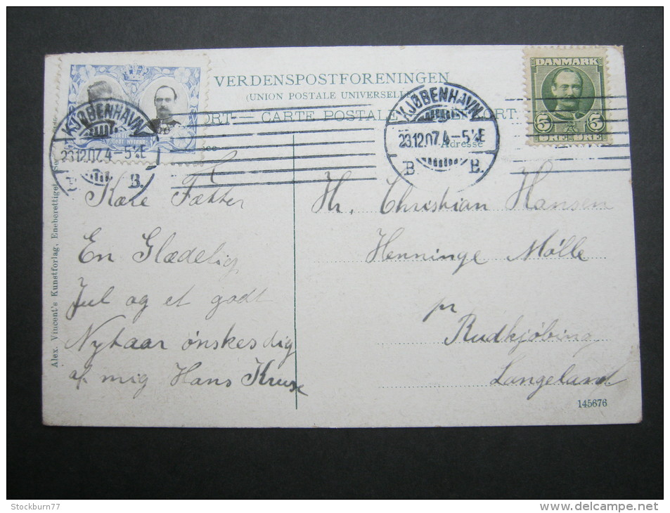 1907, Vignette Auf Karte - Storia Postale