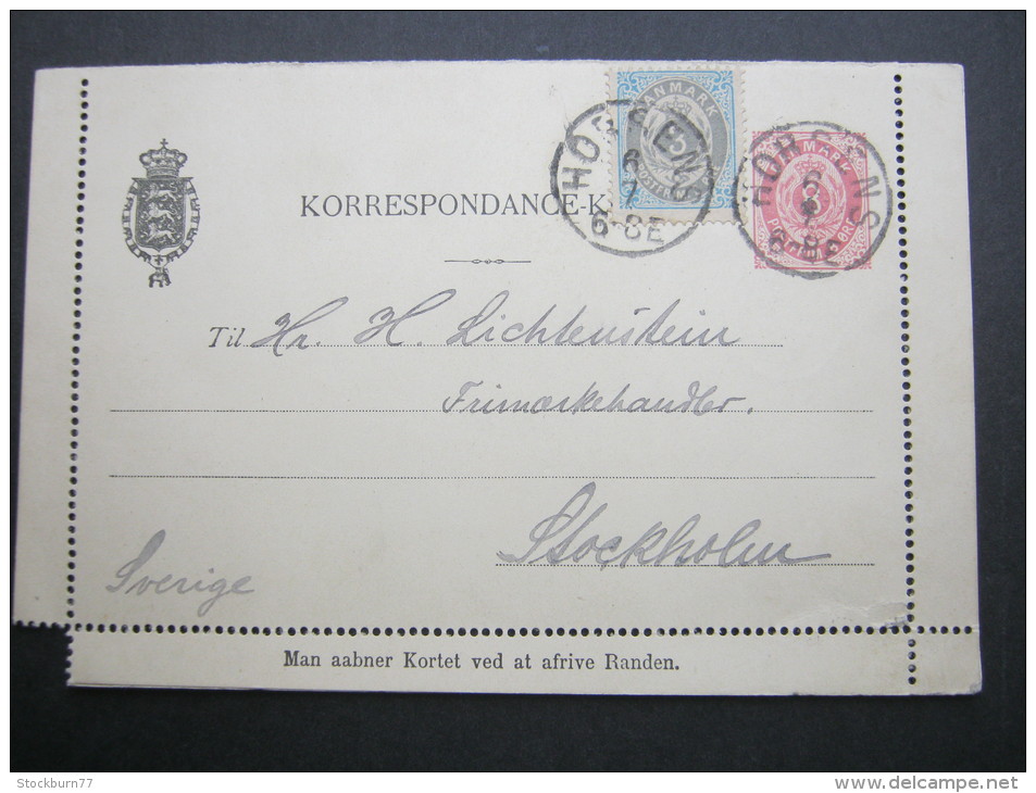 1894, Ganzsache Nach Stockholm - Lettres & Documents