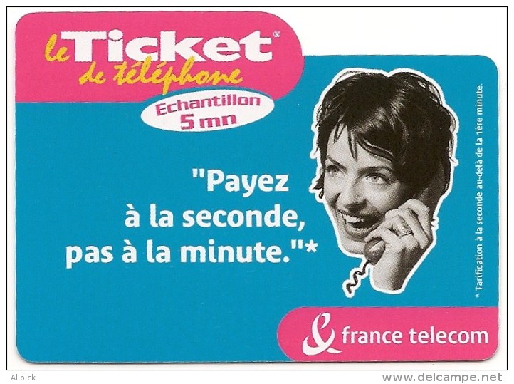 Ticket PR121   -   NEUF  -   Payez  à  La  Seconde   -   Echantillon 5mn  -  SPECIMEN  RARE - FT