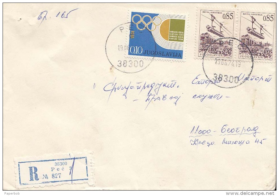 REGISTERED CVR WITH OLYMPIC STAMP 1974 AS ADDITIONAL - Covers & Documents
