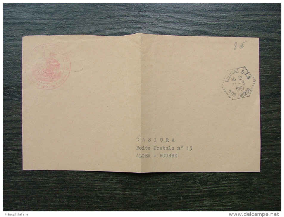 DEVANT DE LETTRE DE CHEURFA SAS 1961  POUR   ALGER  COVER COLONIE - Covers & Documents