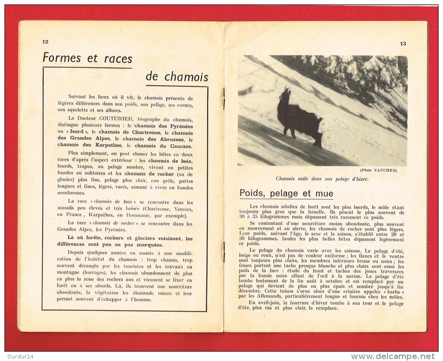 Plaquette B De T. 24 Pages N° 365 De 1956 -  LE CHAMOIS - LA CHÈVRE - LE CHEVREAU - Collections