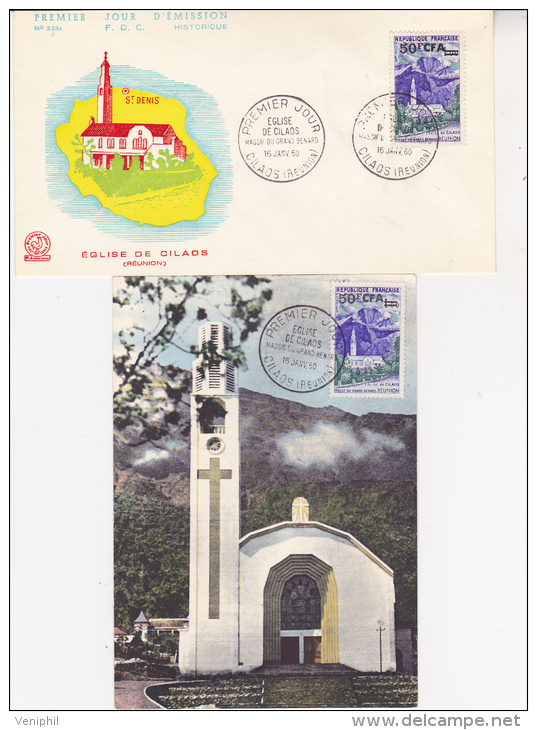 REUNION -FDC - 1 LETTRE + 1 CARTE FDC AFFRANCHIES AVEC N°361 . COTE 30 € - Storia Postale