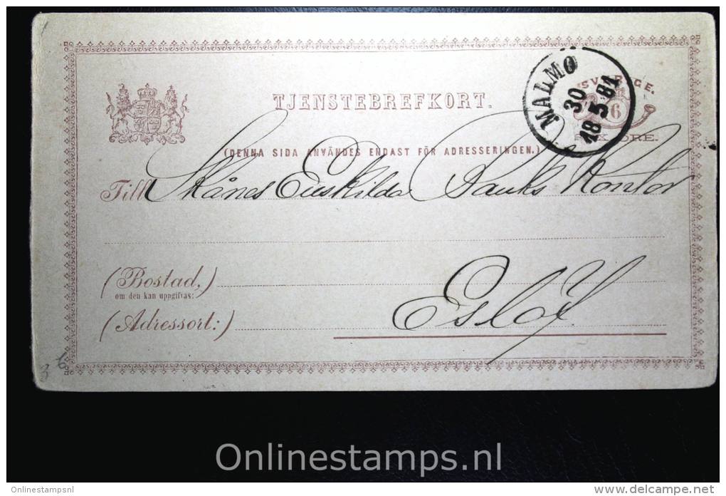 Sweden: Service Postcard  Mi DP 3 , 1881 Malmö - Ganzsachen