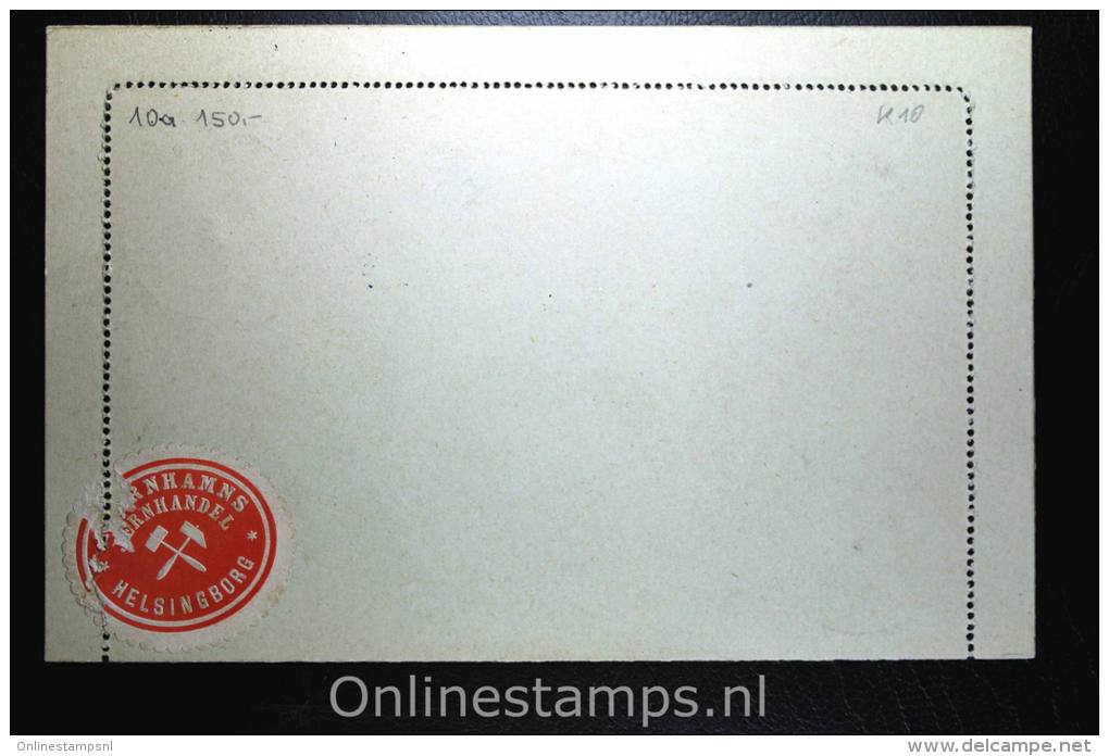 Sweden: Card Letter Kortbrief Mi K10 Upgraded, Halsingborg To Dresden Germany, - Enteros Postales