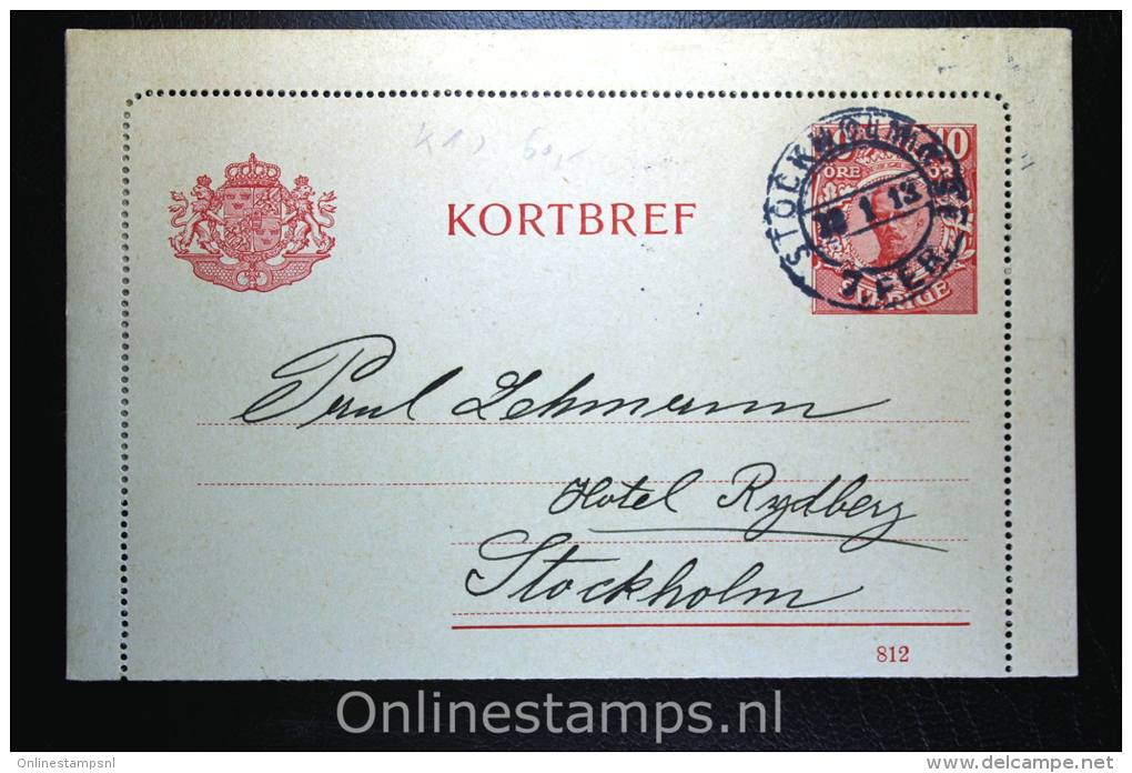 Sweden: Card Letter Kortbrief Mi K10 Upgraded, Stockholm Local - Entiers Postaux