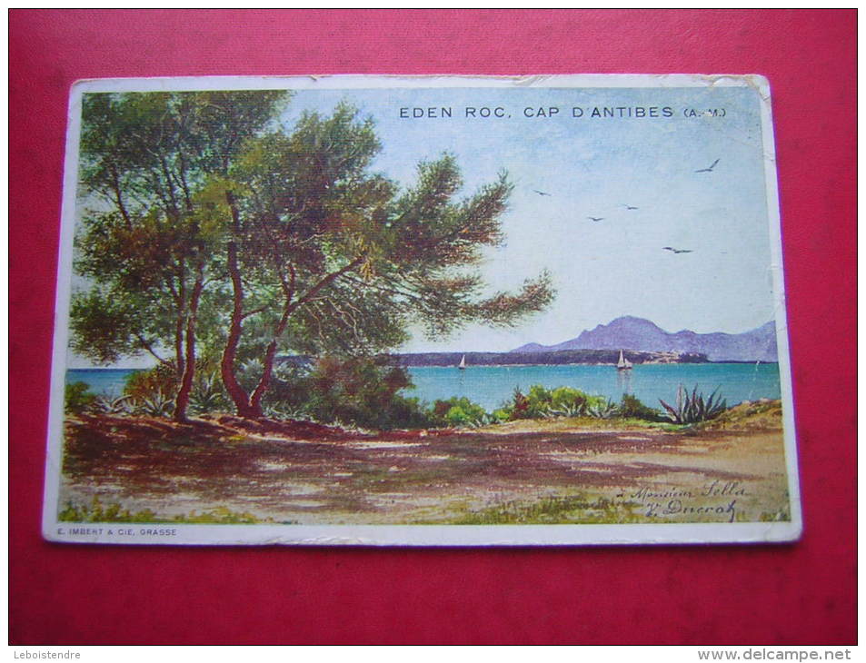 CPA  ILLUSTRATION  06  EDEN ROC  CAP D'ANTIBES   A MONSIEUR SELLA V DUCROT  NON VOYAGEE - Cap D'Antibes - La Garoupe