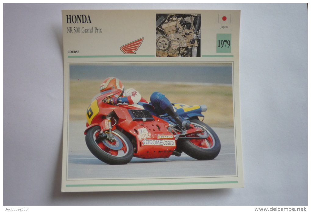 Transports - Sports Moto - Carte Fiche Technique Moto ( Honda Nr 500 Grand Prix - Course -1979 ( Description Au Dos - Motorcycle Sport