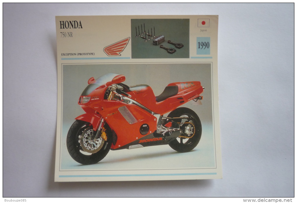 Transports - Sports Moto - Carte Fiche Technique Moto ( Honda 750 Nr - Prototype -1990 ( Description Au Dos - Motorradsport