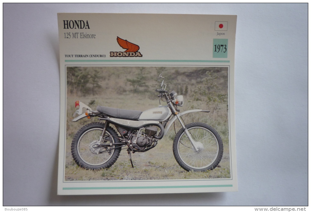 Transports - Sports Moto - Carte Fiche Technique Moto ( Honda 125 Mt Elsinore - Tout Terrain - Enduro -1973 - Motorradsport