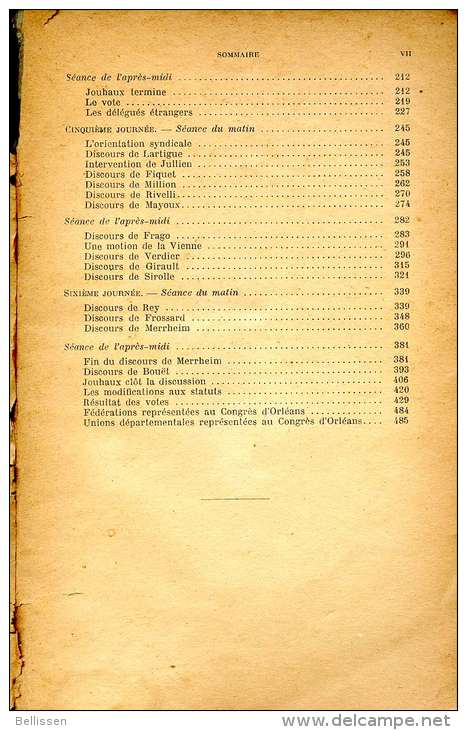 Confédération Générale Du Travail XVe Congrès Confédéral Orléans 27/09 Au 02/10 1920 Syndicat, CGT - Histoire