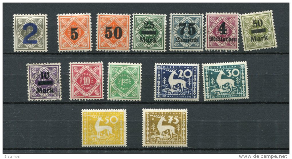 Germany 1919-3 Accumulation MH Some Overprint Numerical Wurttemberg - Nuovi