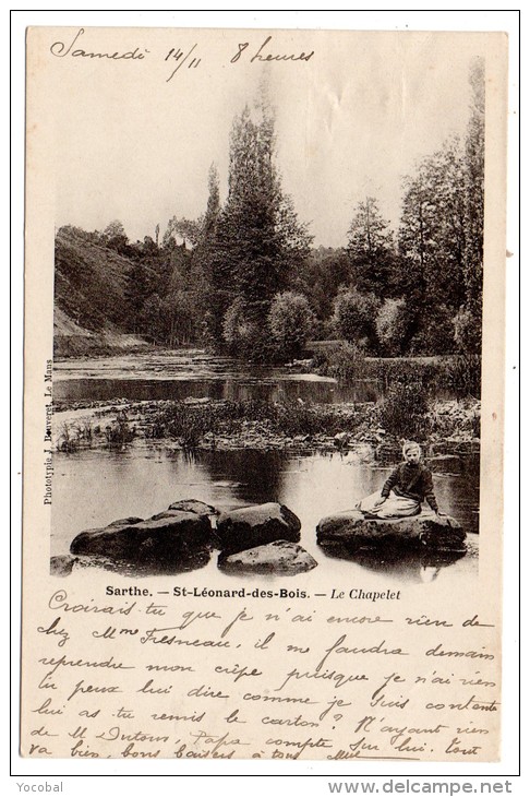 CP, 72, SAINT LEONARD DES BOIS, Le Chapelet, Dos Simple, écrite,voyagé , Timbre Décollé - Saint Leonard Des Bois