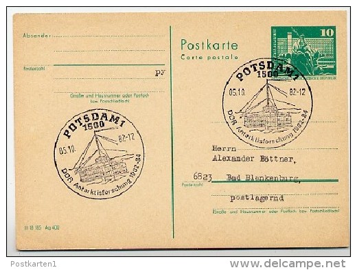 ANTARKTISFORSCHUNG Potsdam 1982 Auf DDR Postkarte P79 - Onderzoeksstations