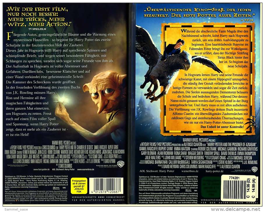 2 X VHS Video  - Videocasetten  -  Harry Potter Und Der Gefangene Von Askaban - Die Kammer Des Schreckens - Sciences-Fictions Et Fantaisie