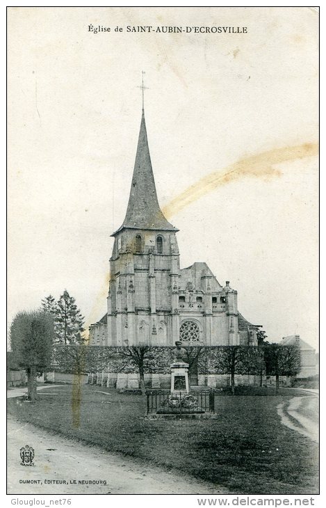 27-ST-AUBIN D'ECROSVILLE...EGLISE.....CPA - Saint-Aubin-d'Ecrosville