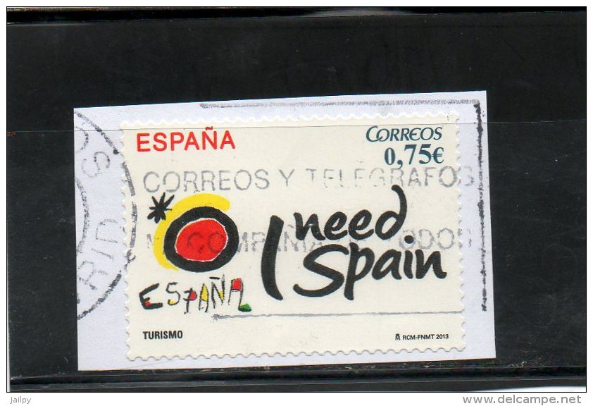 ESPAGNE     0,75 €     Année 2013    (sur Fragment  Oblitéré) - Used Stamps