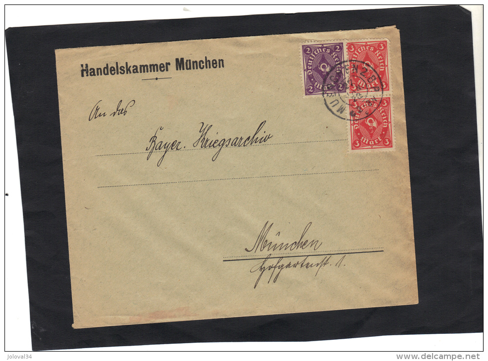 Allemagne Lettre De MÜNCHEN 1923 Timbres Recto Verso - Briefe U. Dokumente