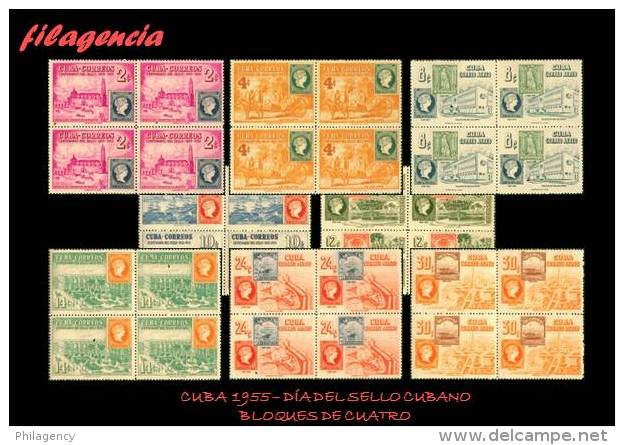 CUBA. BLOQUES DE CUATRO. 1955-03 CENTENARIO DEL SELLO CUBANO - Unused Stamps