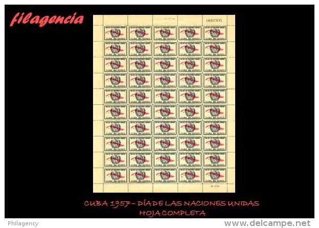 CUBA. PLIEGOS. 1957-16 DÍA DE LAS NACIONES UNIDAS. SERIE COMPLETA - Unused Stamps