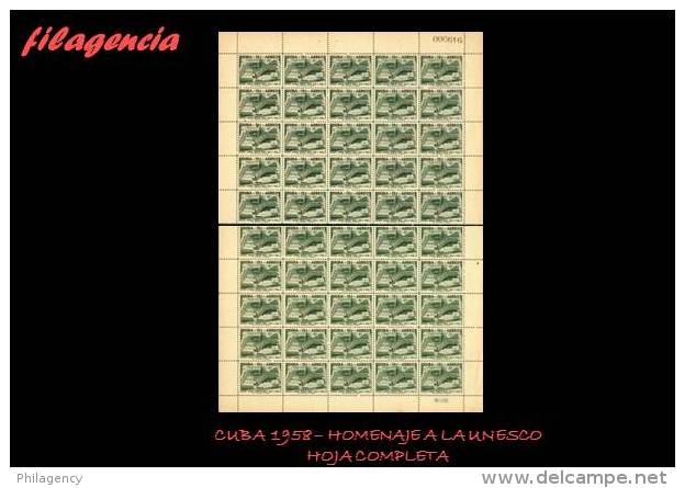 CUBA. PLIEGOS. 1958-11 INAUGURACIÓN DEL PALACIO DE LA UNESCO. SERIE COMPLETA - Unused Stamps