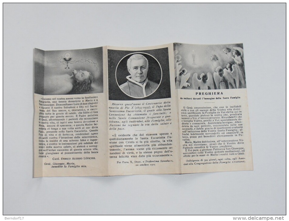 SANTINI/SANTINO - LA PASQUA DELLA FAMIGLIA CRISTIANA - 1935 - Andachtsbilder