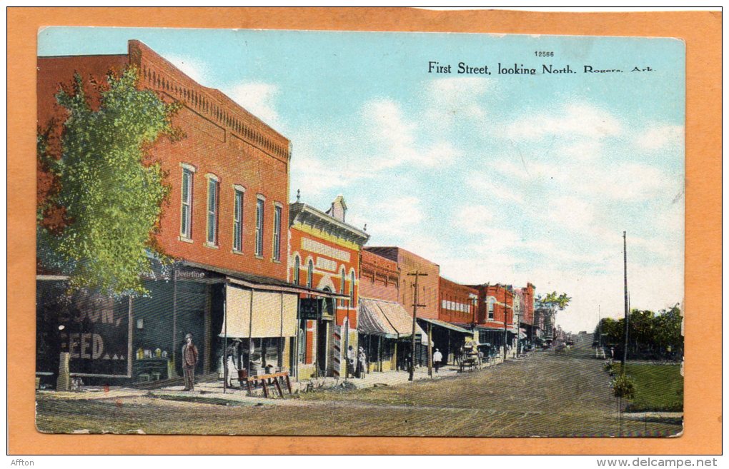 North Rogers AR First Street Old Postcard - Other & Unclassified