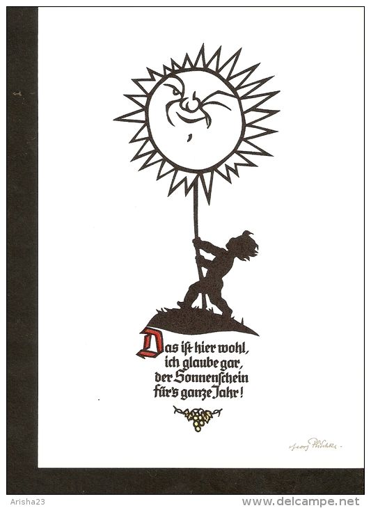 5k. Sihouetee - Scissor-type - Poem Lyric - Child Boy With Sun - Klaus Pfleumer - Scherenschnitt - Silhouette