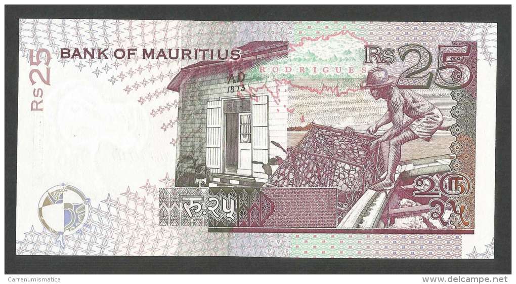 [NC] BANK Of MAURITIUS - 25 RUPEES (1998) - Mauricio