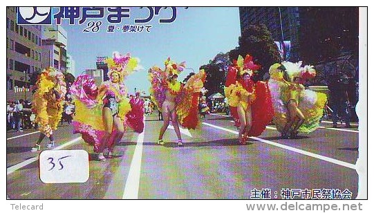 Télécarte Japon * BRASIL Reliée * BRAZIL Related (35) BRAZILIE * Telefonkarte Phonecard Japan * CARNAVAL * FEMME - Advertising